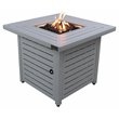 Living Source International Modern Metal Outdoor Fire Pit Table in White