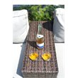 Living Source International Modern Wicker Rattan Side Table in Espresso Finish