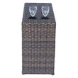 Living Source International Modern Wicker Rattan Side Table in Espresso Finish