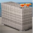 Living Source International Modern Wicker Rattan Side Table - Gray Finish