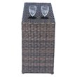 Living Source International Modern Wicker Rattan Side Table - Gray Finish