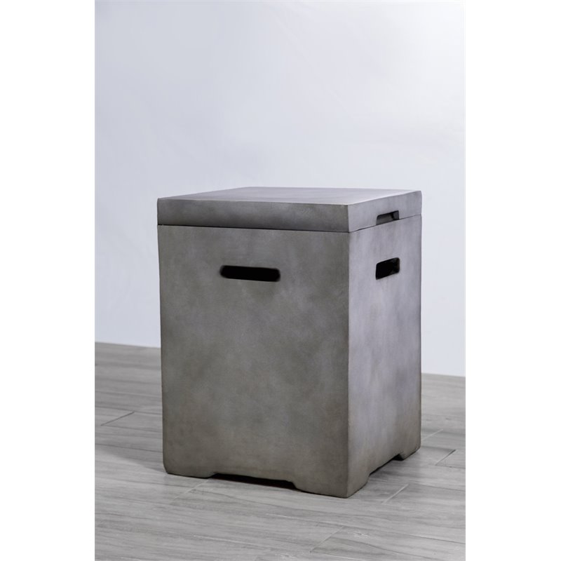 Living Source International Concrete Fire Pit Propane Tank Cover in Gray