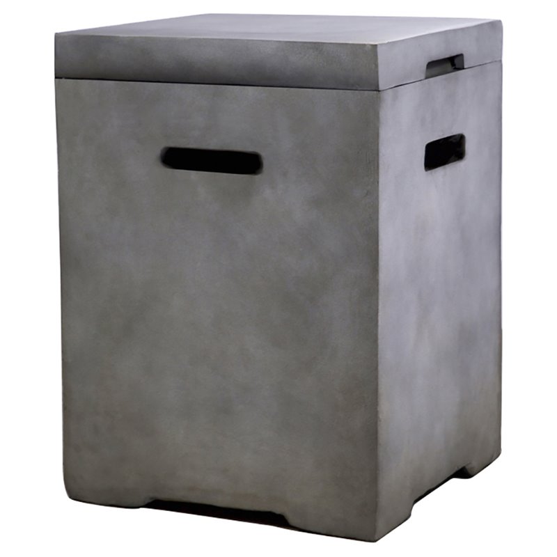 Living Source International Concrete Fire Pit Propane Tank Cover in Gray