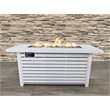 Living Source International Metal Propane/Natural Gas Fire Pit Table in White