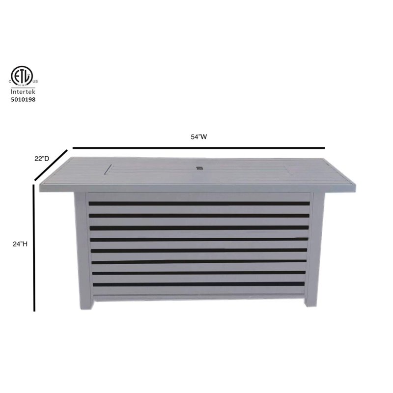 Living Source International Metal Propane/Natural Gas Fire Pit Table in Gray