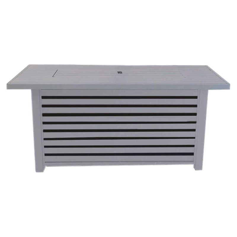 Living Source International Metal Propane/Natural Gas Fire Pit Table in Gray