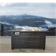 Living Source International Propane Gas Fire Pit Table with Windshield in Black