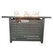 Living Source International Propane Gas Fire Pit Table with Windshield in Black