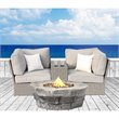Living Source International 4-Piece Wicker/Rattan Sofa Seating Group in Gray