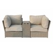 Living Source International 4-Piece Wicker/Rattan Sofa Seating Group in Gray
