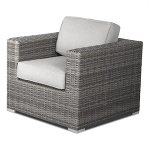 Living Source Intl 3-Piece Wicker / Rattan Fire Pit Patio Set in Espresso/Gray