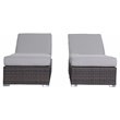 Living Source International Wicker/Rattan Chaise with Cushions in Brown/Gray