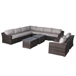 Living Source International Wicker / Rattan 8-Person Seating Group in Brown