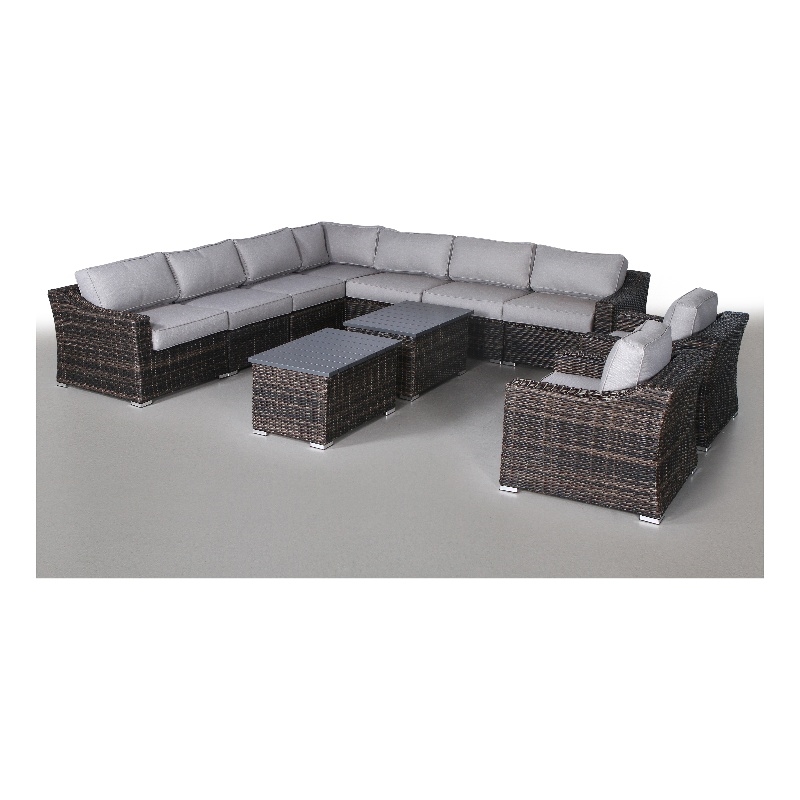 Living Source International Wicker / Rattan 8-Person Seating Group in Brown