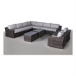 Living Source International Wicker / Rattan 8-Person Seating Group in Brown