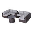 Living Source International Wicker / Rattan 4-Person Seating Group in Brown/Gray