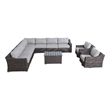 Living Source International Wicker / Rattan 8 - Person Seating Group in Brown