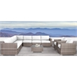 Living Source International 8-Person Wicker / Rattan Seating Group in Gray/White