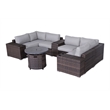 Living Source International Wicker / Rattan 4 Person Seating Group in Brown/Gray