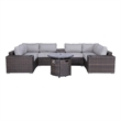 Living Source International Wicker / Rattan 4 Person Seating Group in Brown/Gray