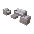Living Source International Wicker / Rattan 4 - Person Seating Group in Gray