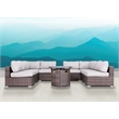 Living Source International Wicker / Rattan 6 Person Seating Group in Brown/Gray