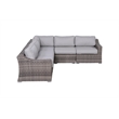 Living Source International Wicker / Rattan 4-Person Seating Group in Gray