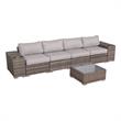Living Source 7 Piece Wicker / Rattan Sofa Seating Group with Cushions in Gray