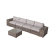 Living Source 7 Piece Wicker / Rattan Sofa Seating Group with Cushions in Gray