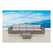 Living Source 7 Piece Wicker / Rattan Sofa Seating Group with Cushions in Gray