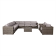 Living Source International 8-Person Wicker / Rattan Seating Group in Gray/Taupe