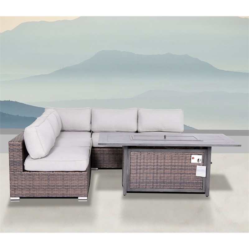 Living Source International Wicker / Rattan 4 - Person Seating Group in Brown
