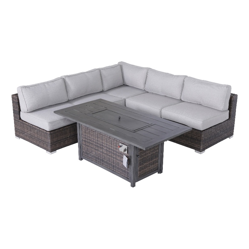 Living Source International Wicker / Rattan 4 - Person Seating Group in Brown