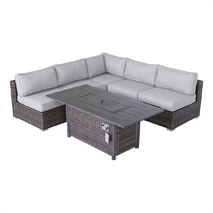 Living Source International Wicker / Rattan 4 - Person Seating Group in Brown
