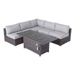 Living Source International Wicker / Rattan 4 - Person Seating Group in Brown
