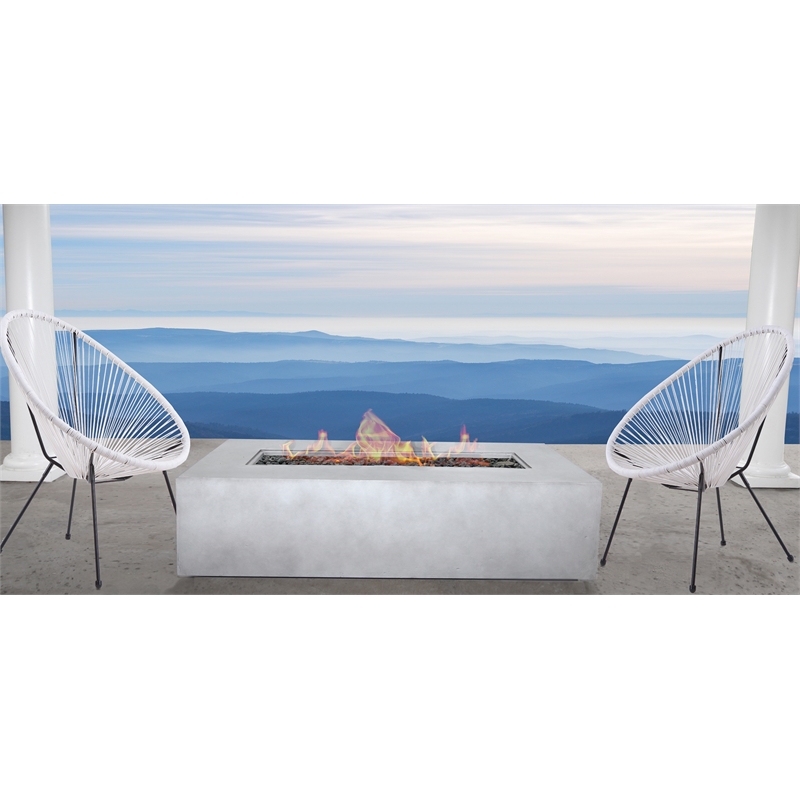 Living Source International 2 - Person Metal Seating Group With Firepit in White