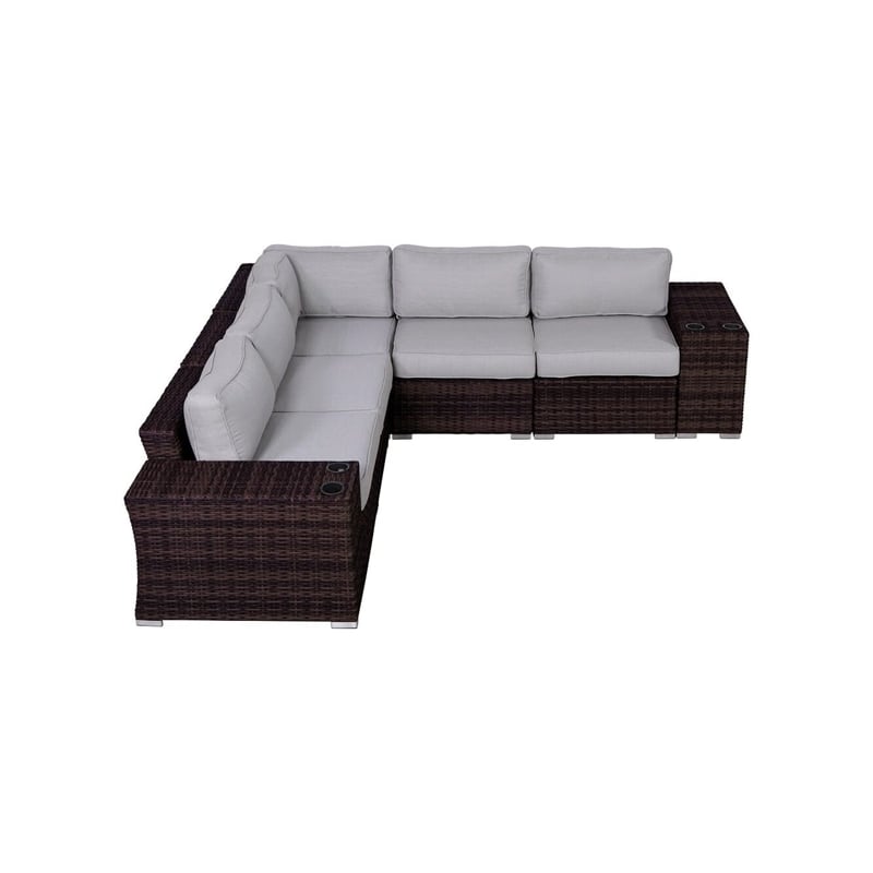 Living Source International Wicker / Rattan 4-Person Seating Group in Gray