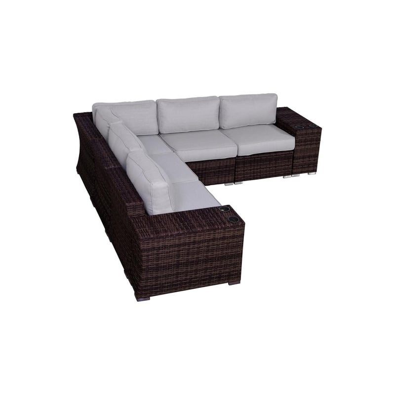 Living Source International Wicker / Rattan 4-Person Seating Group in Gray