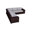Living Source International Wicker / Rattan 4-Person Seating Group in Gray