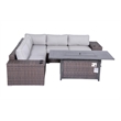 Living Source International Wicker / Rattan 4-Person Seating Group in Brown