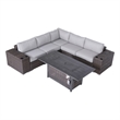 Living Source International Wicker / Rattan 4-Person Seating Group in Brown
