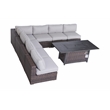 Living Source International Wicker / Rattan 2-Person Seating Group in Brown/Gray