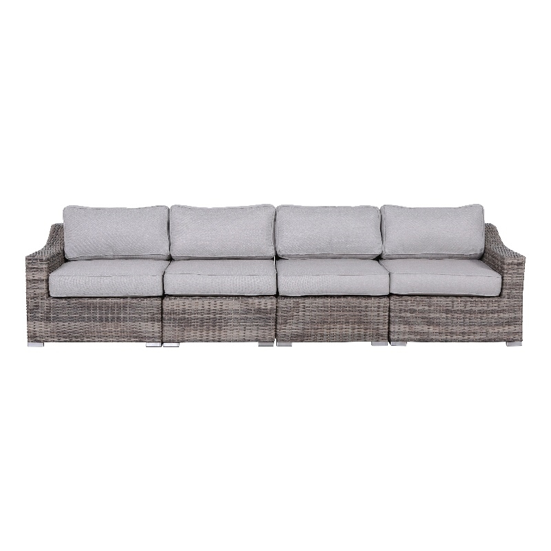 Living Source International Wicker / Rattan 4 - Person Seating Group in Gray