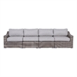 Living Source International Wicker / Rattan 4 - Person Seating Group in Gray