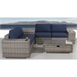 Living Source International 4-Person Wicker / Rattan Seating Group in Gray