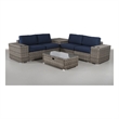 Living Source International 4-Person Wicker / Rattan Seating Group in Gray