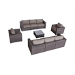 Living Source Internaltional Wicker / Rattan 9-PC Seating Group in Brown/Taupe