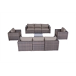 Living Source Internaltional Wicker / Rattan 9-PC Seating Group in Brown/Taupe