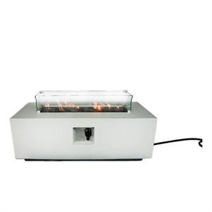 Living Source International 42&quotW Concrete Stone Propane fire pit in Cream
