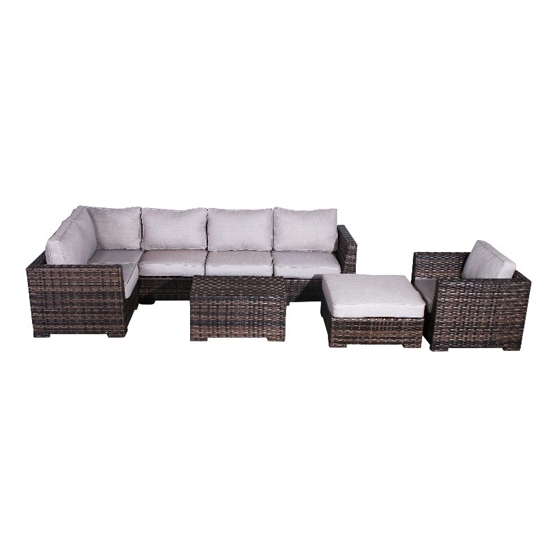 Living Source Intl Wicker / Rattan 6-Person Seating Group w/Cushions in Espresso